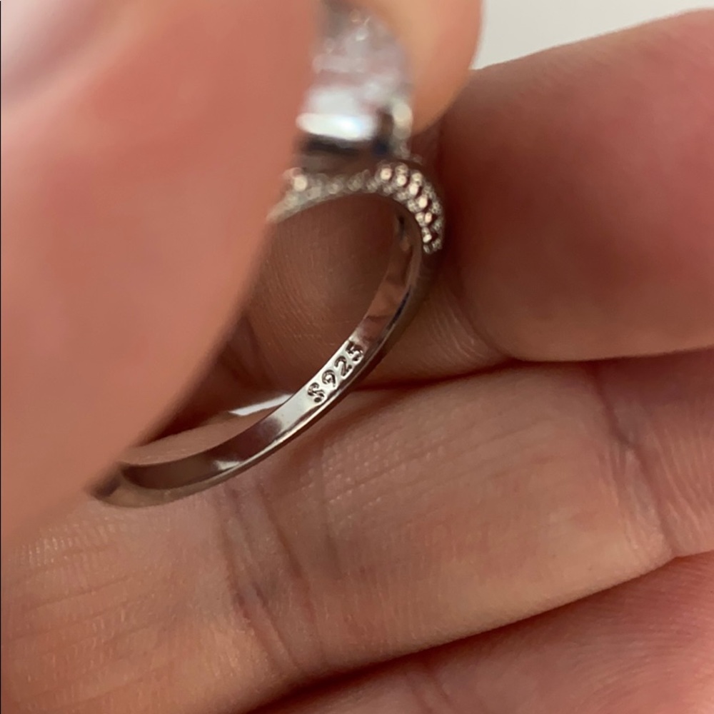 New Romantic 925 Silver Diamond Heart Ring - Picture 5 of 5